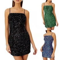 Sexy Strapless Sequins Nightclub Dress