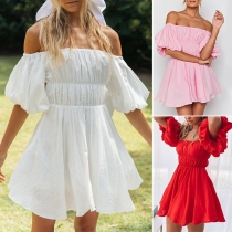 Sexy Off-shoulder Slash Neck Long Sleeve Dress