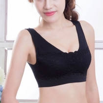 Fashion Lace Spliced Breathable Bra Sports Underwear