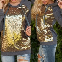 Fashion Long Sleeve Sequin Hoodies