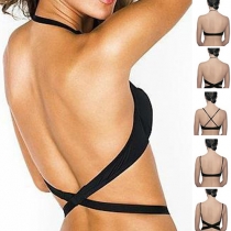 Sexig U-formad Push-up Crossover Halter BH med Djup Utringning