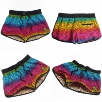 Fashion Printed Drawstring Mid Rise Shorts