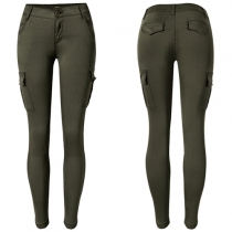 Fashion Solid Color Low-waist Casual Pants