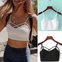 Sexy Backless Solid Color Cami Tops