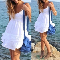 Fashion Solid Color Chiffon Sling Dress