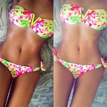 Sexy Printed Bandeau Bikini Set/One-piece Swimsuit