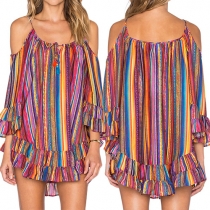 Fashion Style Round Neckline Open-Shoulder Cami Dress