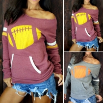 Fashion Printed Long Sleeve Round Neck Sweatshirt