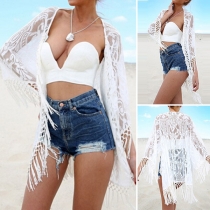 Chic Style Tassel Hem Lace Cardigan