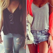 Fashion Solid Color V-neck Cami Top