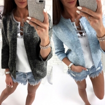 Fashion Solid Color Long Sleeve Knit Coat