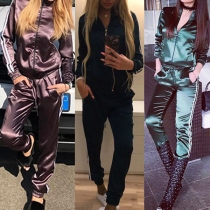 Fashion Long Sleeve Sweatshirt Coat + Pants Casual Sports Suit