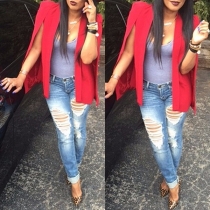 Fashion Solid Color Shawl-style Coat