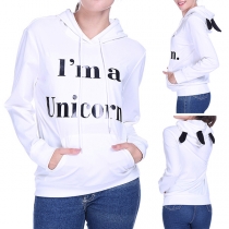 Cute Style Letters Printed Long Sleeve Hoodie