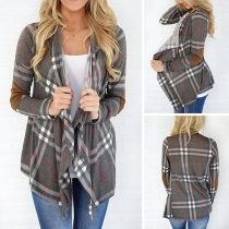 Fashion Long Sleeve Loose Plaid Cardigan 