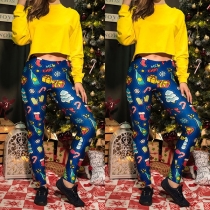 Fashion Colorful Printed Elastic Leggings