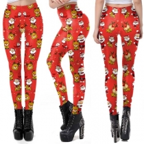 Cute Cartoon Printed Stretch Leggings