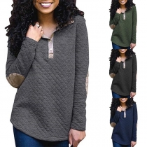 Fashion Contrast Color Long Sleeve Stand Collar Sweatshirt