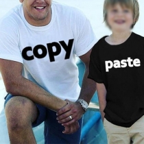 Fashion Letters Printed Short Sleeve Round Neck Parent-child T-shirt