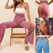 Fashion High Waist Slim Fit Flared Pants