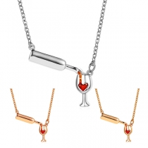 Elegant Stil Vinflaska Vinglas Hängsmycke Halsband