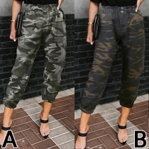 Fashion High Waist Camouflage Printed Casual Pants