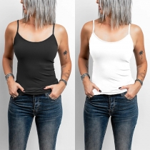 Sexy Backless Solid Color Slim Fit Cami Top