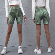 Fashion High Waist Tie-dye Printed Shorts