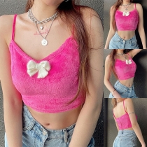 Sexy Backless Bow-knot Sling Crop Top
