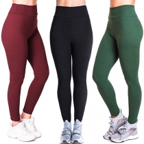 Enkel stil hög midja stretchiga leggings