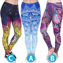 Fashion High Waist Colorful Printed Stretch Leggings