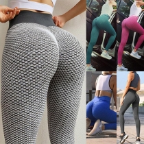 Enkel stil Hög midja Slim Fit Tight Sports Leggings