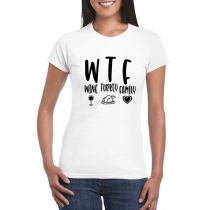 WTF Shirt-Wine Turkey Family Shirt with Short sleeve and Round Neck