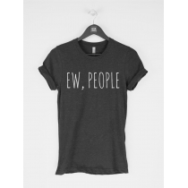 Casual Style T-shirt med kort ärm och rund hals med bokstaven 