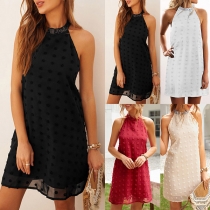 Sexy Off-shoulder Sequin Spliced Halter Loose Dress
