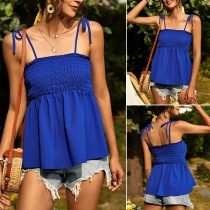Sexy Backless Solid Color Sling Top for Summer Wear