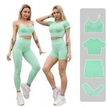 Solid Color Slim Fit Sporty Four-piece set