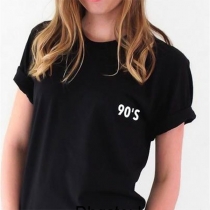 Simple Style Short Sleeve Round Neck 90's Printed Casual T-shirt
