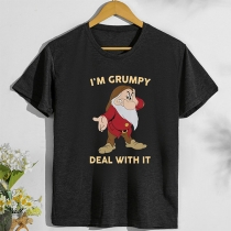 Cute Style Santa Claus Letters Printed Pattern Short Sleeve Round Neck T-shirt