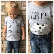 Casual Style barn T-shirt med korta ärmar och rund hals, med bokstavstryck