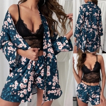 Sexy Backless V-neck See-through Lace Sling Crop Top