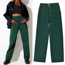 Fashion High Waist Loose Straight Jeans