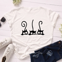 Cute Cat Printed Shirt