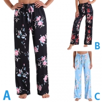 Casual Floral Printed Loungewear Pants