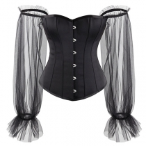 Sexig off-shoulder gasbindad långärmad korsettopp med snörning