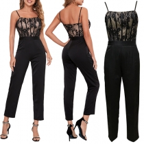 Sexig spetsskarvad Cami Jumpsuit