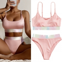 Sexy Bikini Set Consist of Bikini Top and High-rise Bikini Bottom