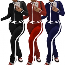 Fashion Stripe Two-piece Sport Set