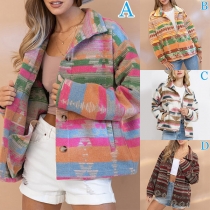 Vintage Contrast Color Duffle coat