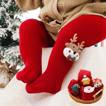 Cute Cartoon Red Christmas Leggings for Baby